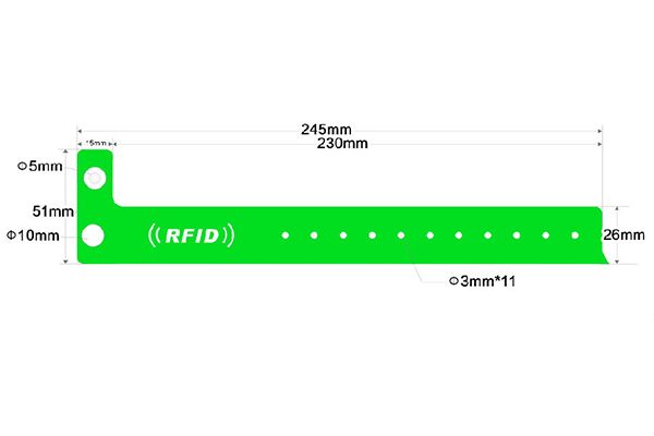 RFID PVC Disposable Wristband HC-PVC1005medidas-producto-Aplicard