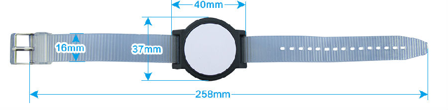 RFID Plastic Wristband HC-SJ005 medidas